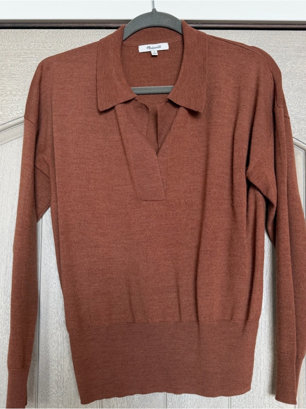NWOT Madewell merino wool polo collared lightweight sweater M